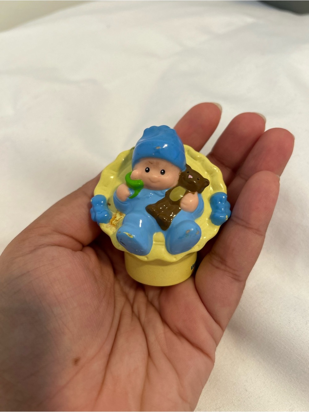 Fisher-Price Little People Blue Baby with Teddy